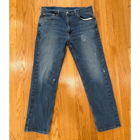 Levi's Other - Levi's 505‎ Regular Fit Medium Wash Distressed Jeans Mens W36 L32